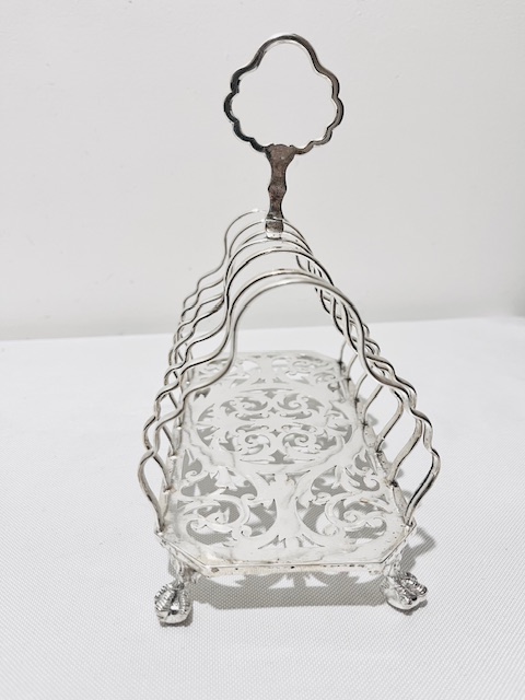 Antique Silver Plated Toast Rack with 7 Bars