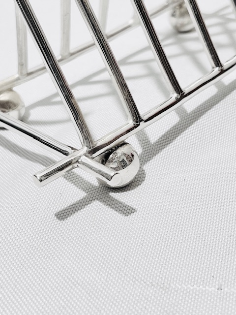 Unusual Geometric in Design Antique Silver Plated Toast Rack