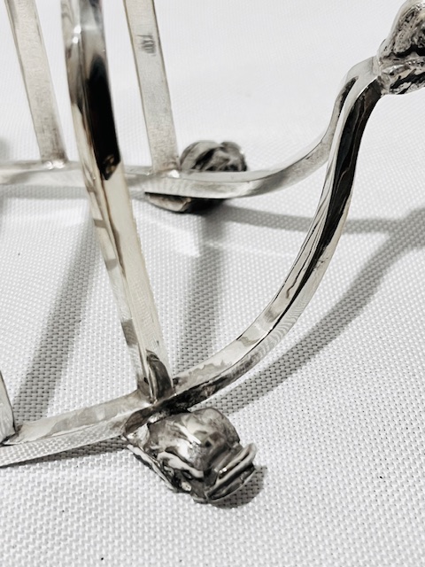Charming Novelty Gondola Shaped Antique Silver Plated Toast Rack