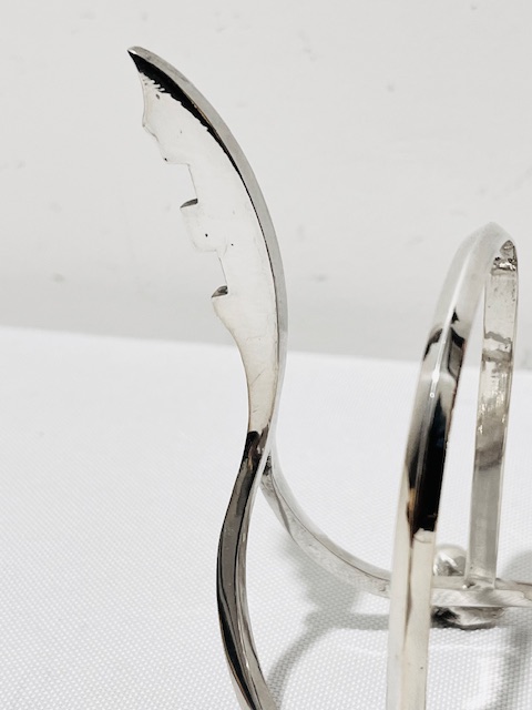 Charming Novelty Gondola Shaped Antique Silver Plated Toast Rack