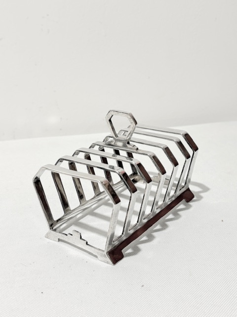 Antique Geometric Design Silver Plated Toast Rack