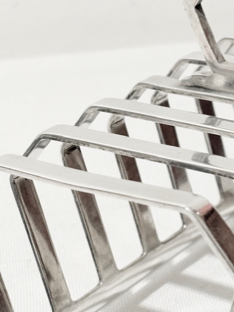 Antique Geometric Design Silver Plated Toast Rack