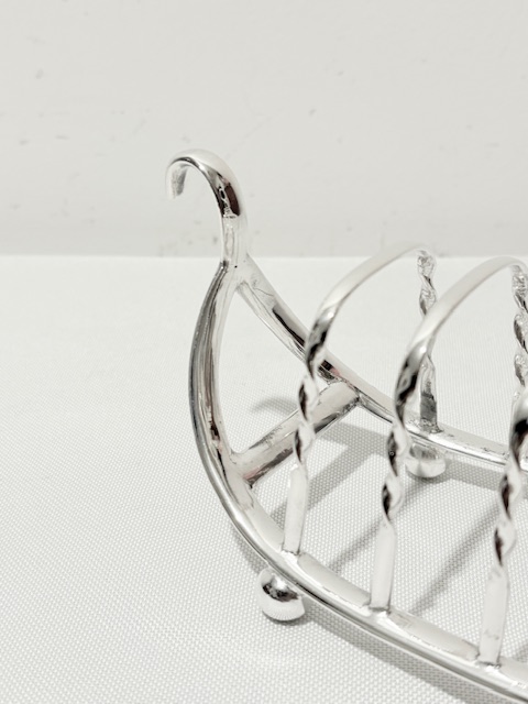Novelty Antique Silver Plated Gondola Shaped Toast Rack Novelty Antique Silver Plated Gondola Shaped Toast Rack