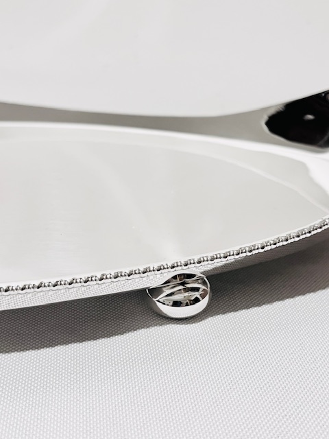 Handsome Oval Antique Silver Plated Tray with Raised Gallery