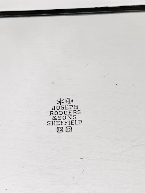 Antique Silver Plated Gallery Tray with Elaborate Side Handles