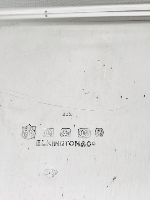 Smart Octagonal Antique Silver Plated Tray by Elkington & Company