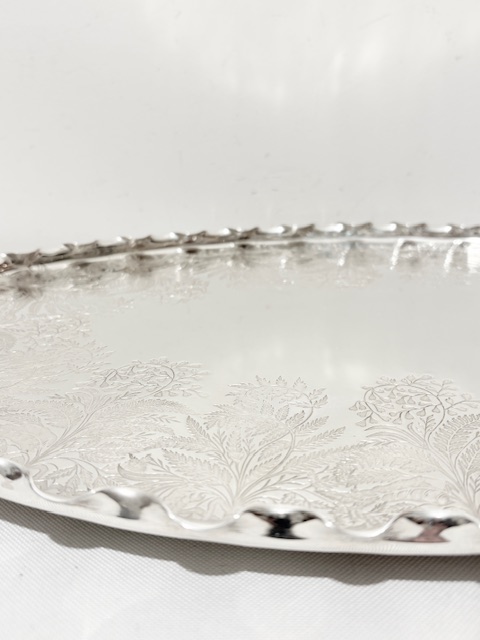 Signature Antique Silver Plated Tray by Daniel & Arter