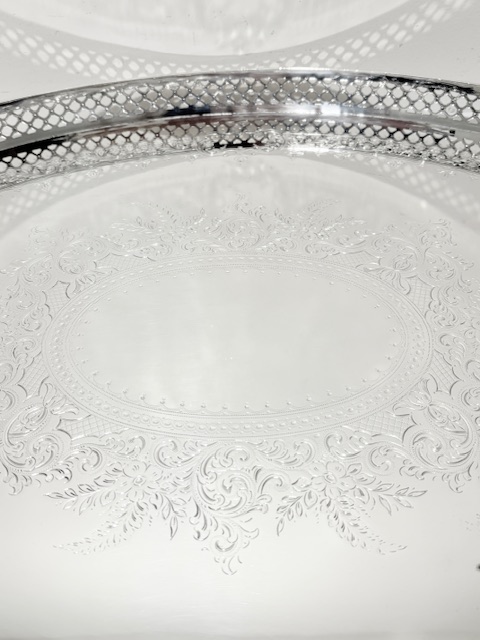 Super Quality Very Large Oval Antique Silver Plated Tray