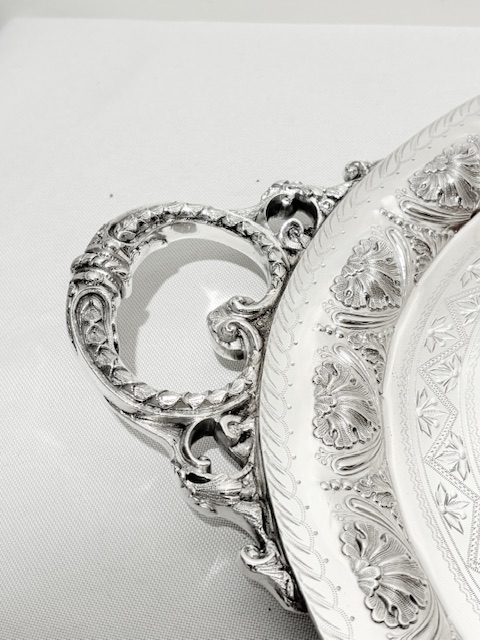Exceptional Elaborate Antique Silver Plated Tray