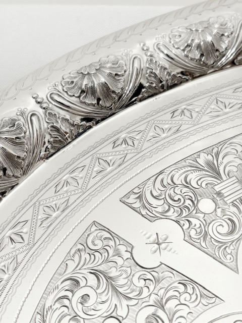 Exceptional Elaborate Antique Silver Plated Tray