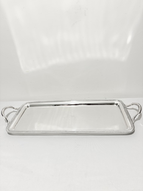 Antique Silver Plated Bar, Sandwich or Decanter Tray