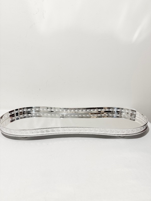 Vintage Long Rectangular Silver Plated Tray