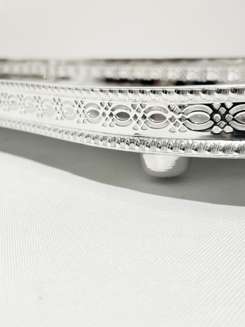 Vintage Long Rectangular Silver Plated Tray