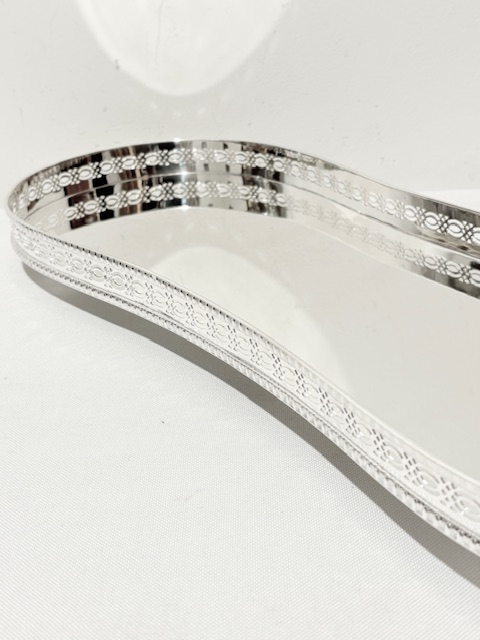 Vintage Long Rectangular Silver Plated Tray