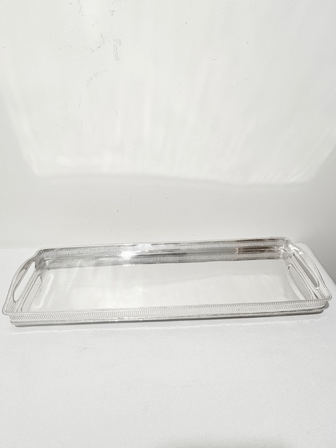 Vintage Silver Plated Long and Narrow Gallery Tray