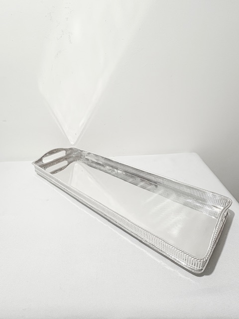 Vintage Silver Plated Long and Narrow Gallery Tray
