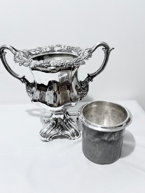 Campania Shaped Old Sheffield Plate Antique Wine Cooler