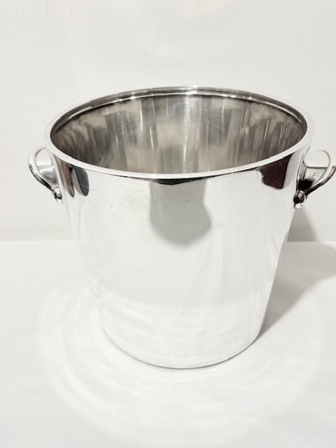 Silver Plated Wine or Champagne Cooler with Two Cuffed Handles Silver Plated Wine or Champagne Cooler with Two Cuffed Handles