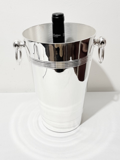 Antique Tall Cylindrical Silver Plated Wine Cooler