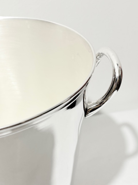 Vintage Simple Cylindrical Silver Plated Champagne Bucket or Wine Cooler Vintage Simple Cylindrical Silver Plated Champagne Bucket or Wine Cooler