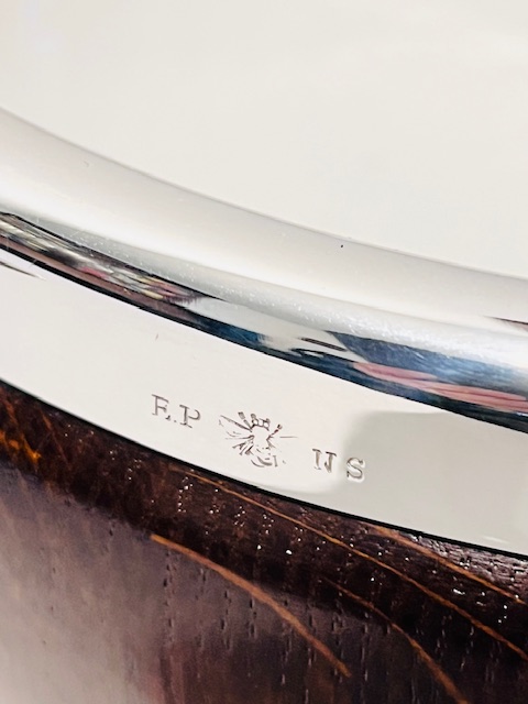 Figural Mounted Oak and Silver Plated Salad Bowl