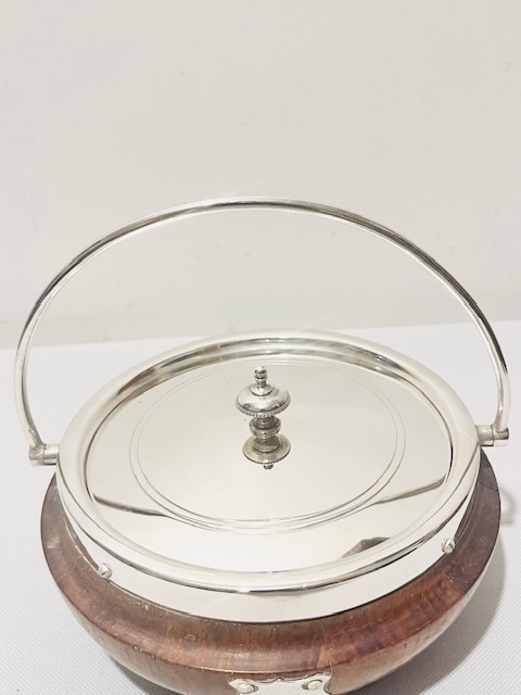 Antique Shaped Oak and Silver Plated Jam or Preserve Dish