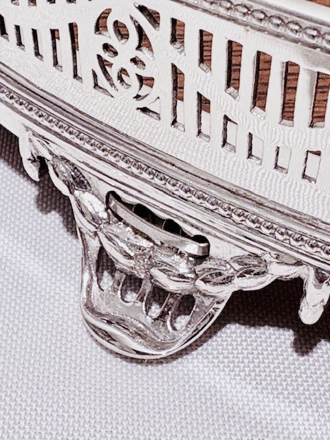 Handsome Antique Silver Plated and Oak Gallery Tray