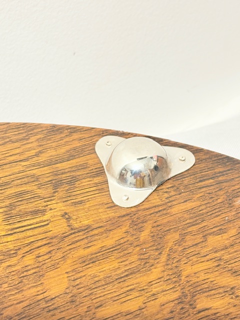 Antique Silver Plated and Oak Gallery Tray with Shaped Handles