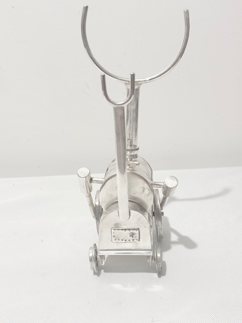Vintage Silver Plated Brandy Glass Warmer in the Shape of Stephenson's Rocket