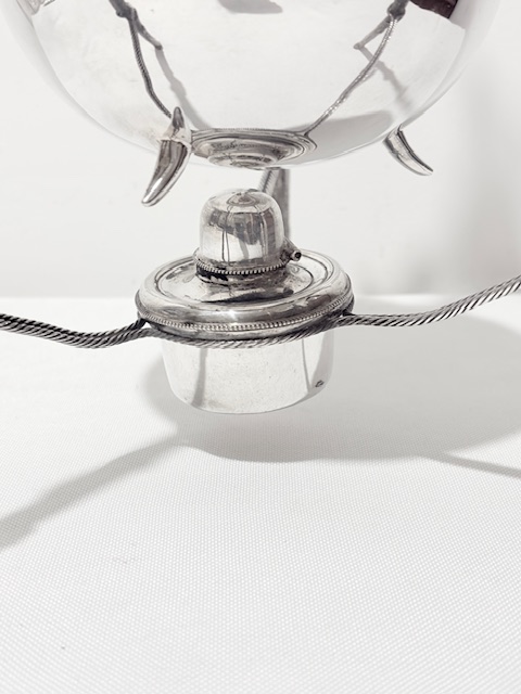 Antique Silver Plated Brandy Warmer with Original Burner