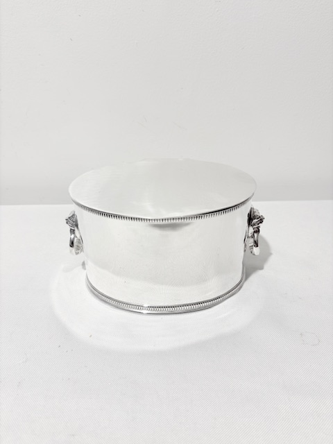 Antique Oval Silver Plated Wafer Box