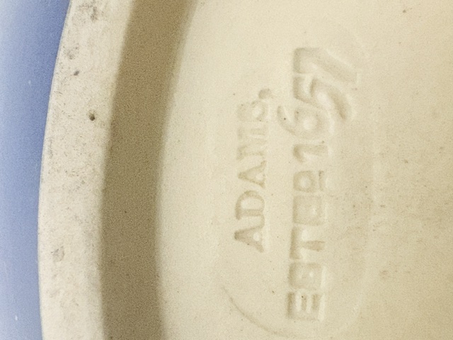 Antique Jasper Ware Biscuit Box with Silver Plated Mount