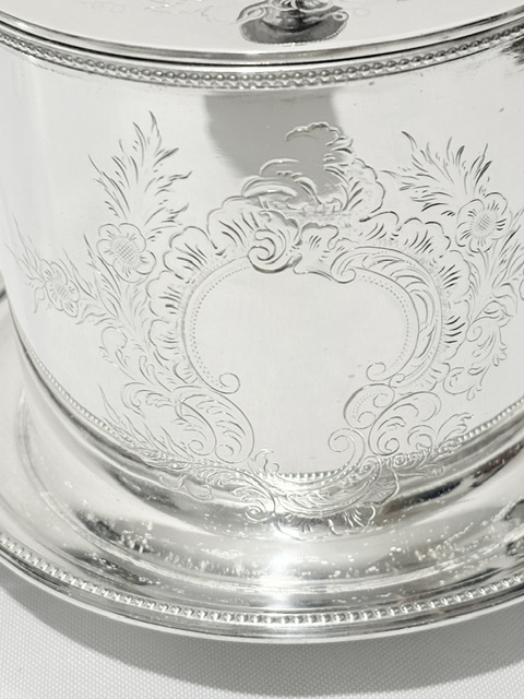 Antique Silver Plated Hinged Lid Biscuit Box
