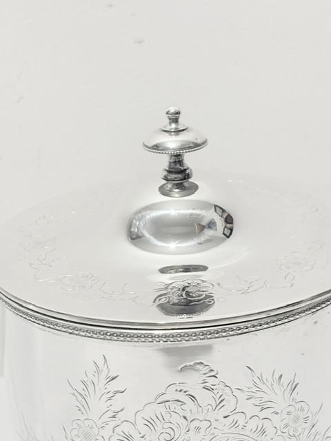 Antique Silver Plated Hinged Lid Biscuit Box
