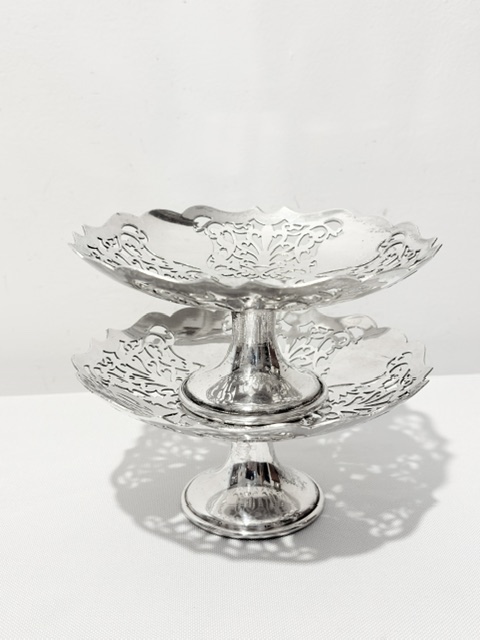 Vintage Pair of Mappin & Webb Silver Plated Bon Bon Dishes