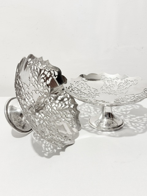 Vintage Pair of Mappin & Webb Silver Plated Bon Bon Dishes