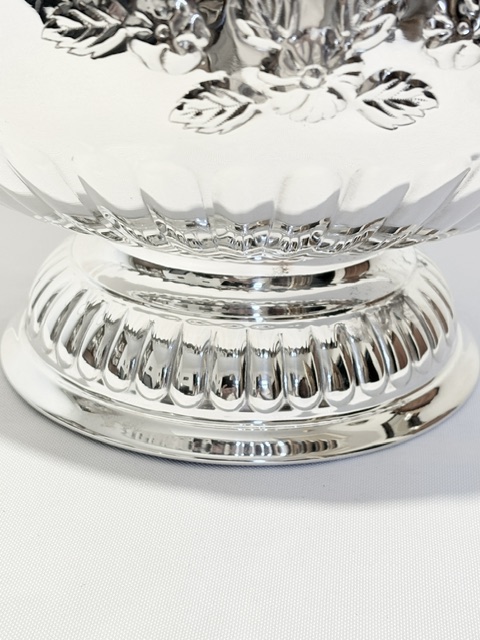 Large Vintage Silver Plated Punch Bowl with Side Handles