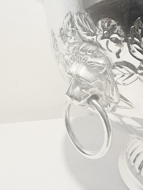 Large Vintage Silver Plated Punch Bowl with Side Handles