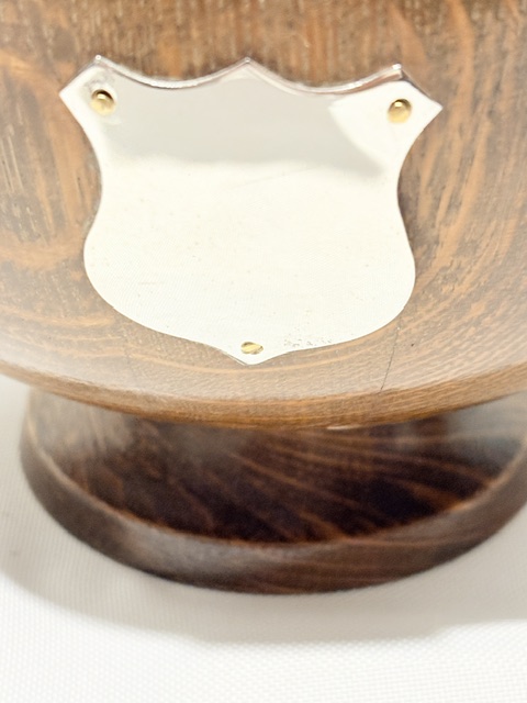 Vintage Small Oak and Silver Plated Bowl