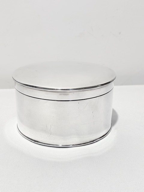 Round Antique Silver Plated Wafer Box (c.1900)