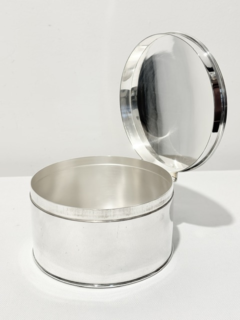 Round Antique Silver Plated Wafer Box