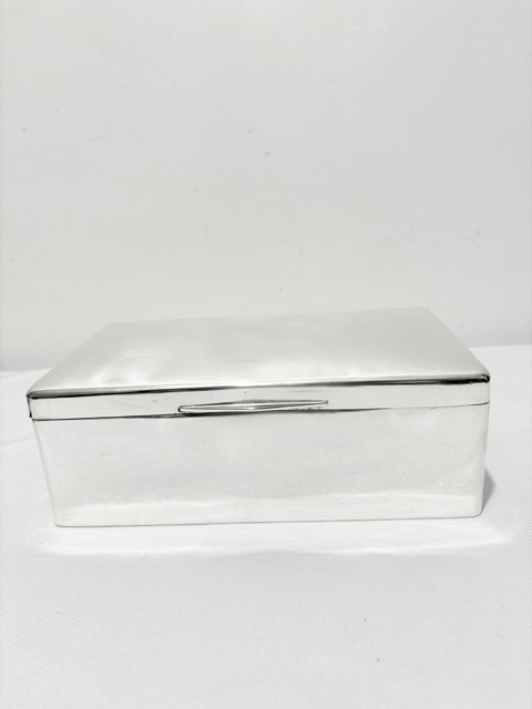 Large Antique Silver Plated Rectangular Cigar Box