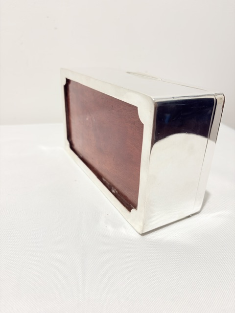 Large Antique Silver Plated Rectangular Cigar Box Large Antique Silver Plated Rectangular Cigar Box