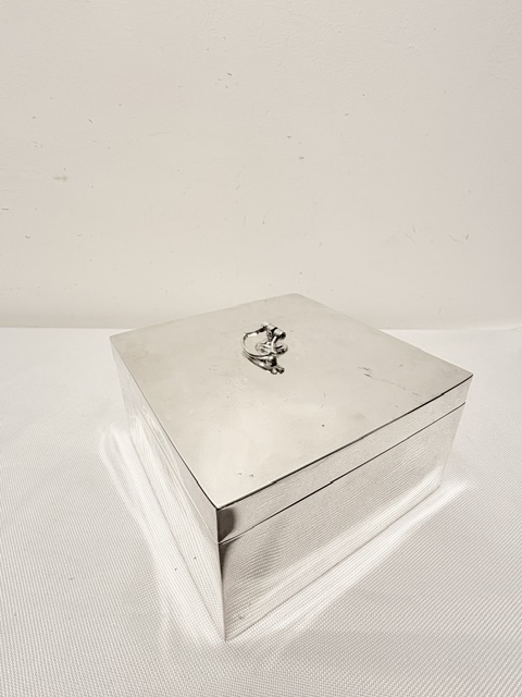 Smart Antique Silver Plated Box Square and of Simple Design