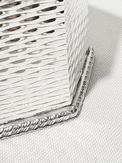 Smart Hexagonal Antique Silver Plated Tea Caddy Smart Hexagonal Antique Silver Plated Tea Caddy