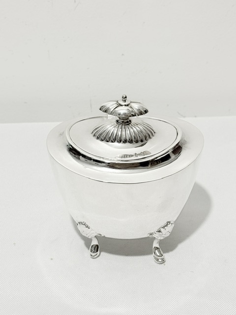 Antique Silver Plated Tea Caddy with Plain Bulbous Body (c.1920)