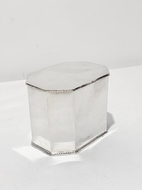 Antique Octagonal Silver Plated Tea Caddy