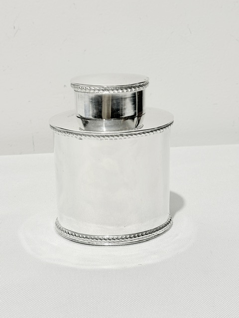 Cylindrical in Shape Antique Silver Plated Tea Caddy (c.1900)