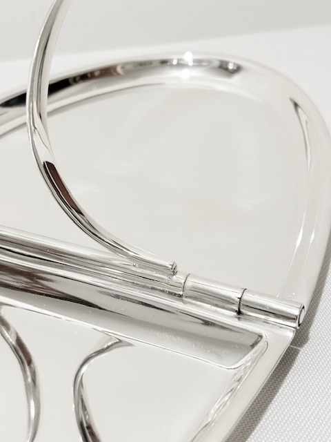 Unusual Antique Silver Plated Folding Cake Stand