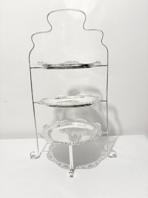 Antique Walker & Hall Silver Plated Three Tier Cake Stand
